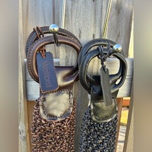 Wolford Leather Woven Belts    Brown and Black